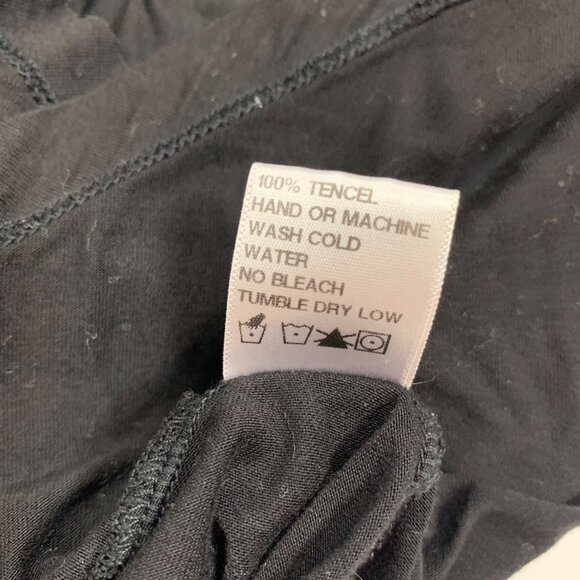 James Perse Black Long Sleeve Tencel Dress Size 2 Made In USA Drop Waist - Picture 5 of 7